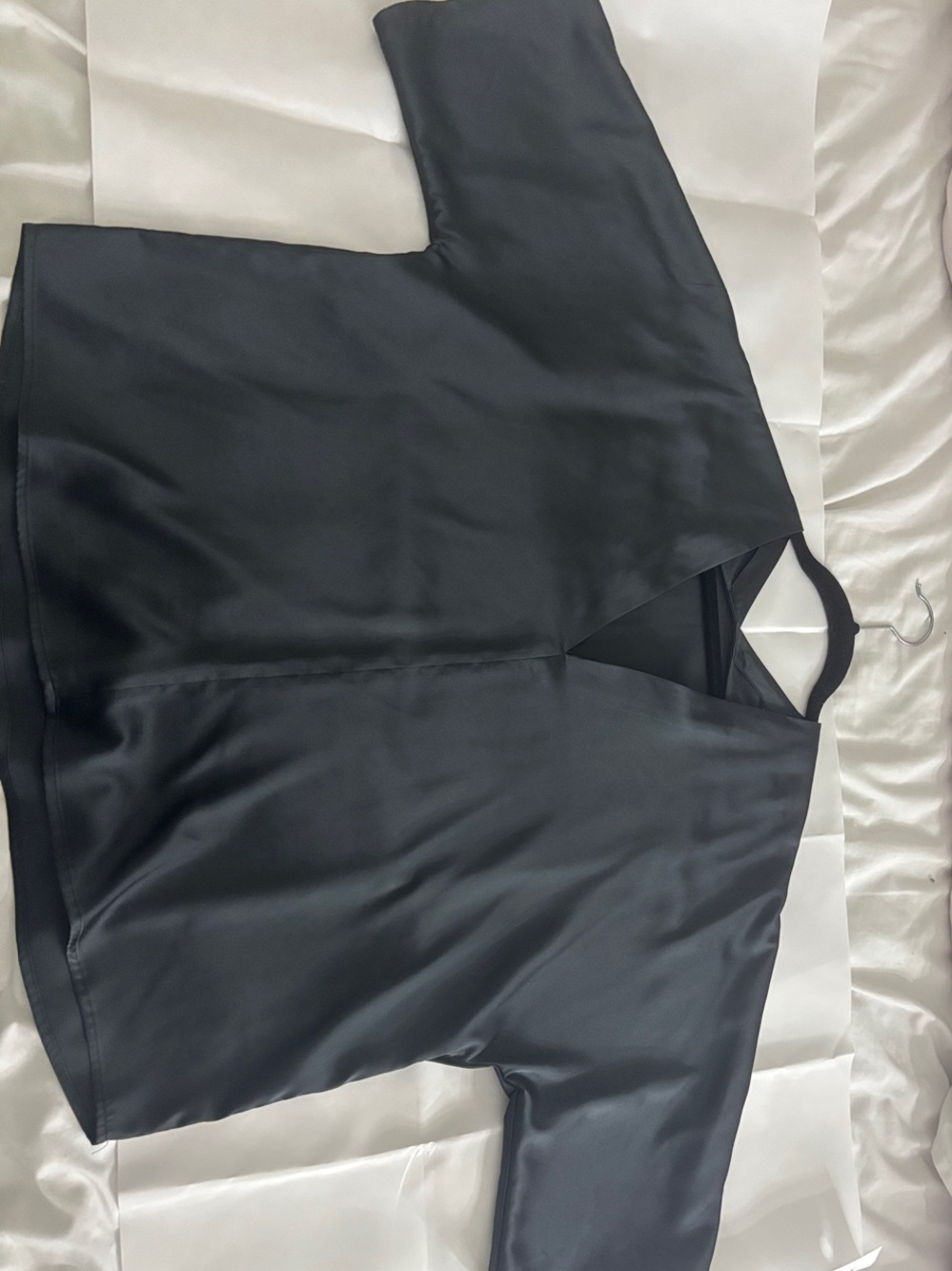 Banana Republic Black Satin V-Neck Blouse